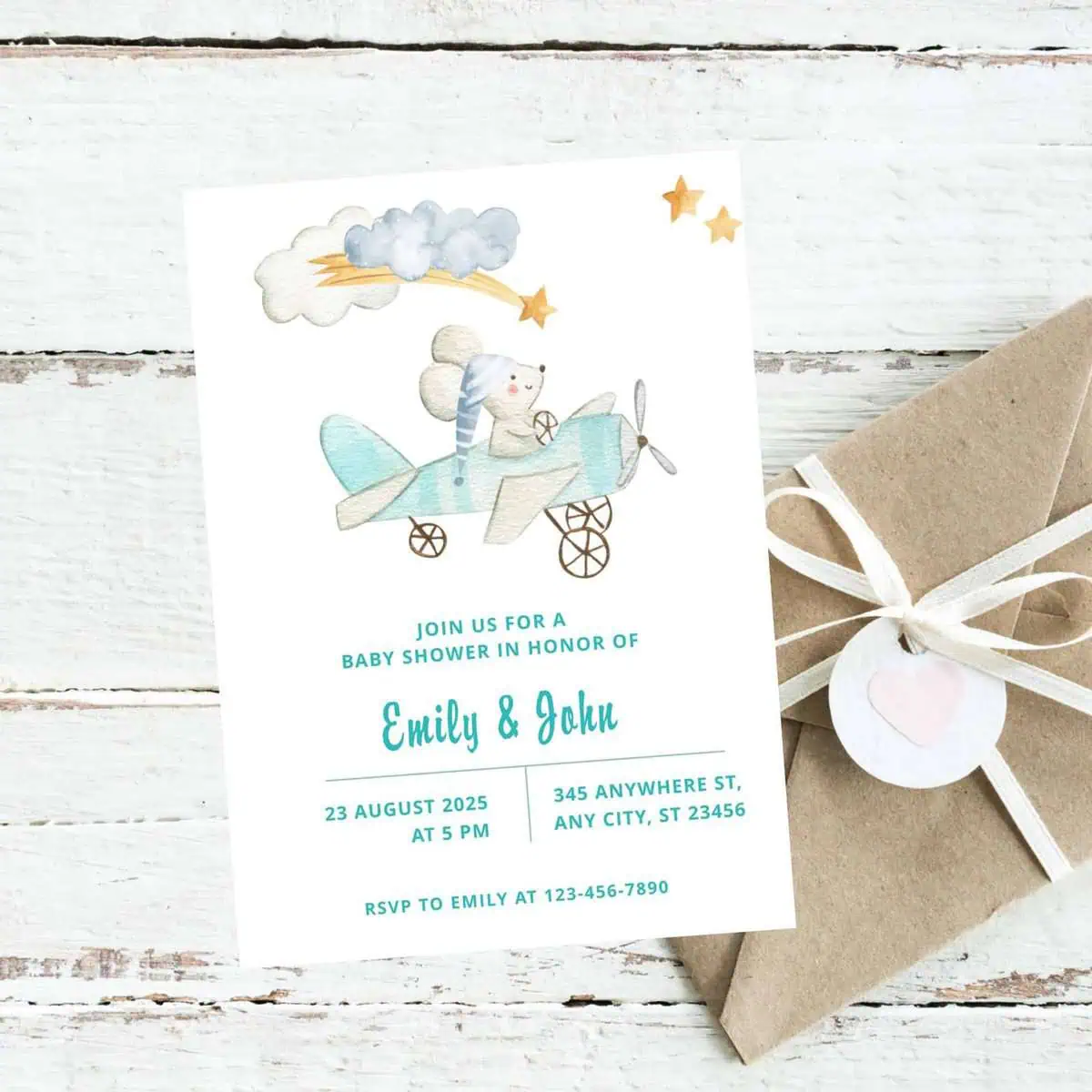 Editable baby shower invitation