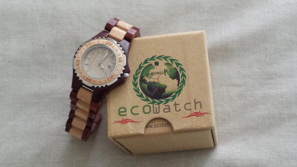 wooden faced wrist watch