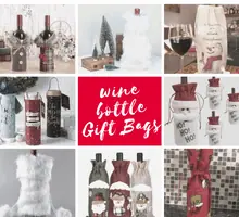 Christmas wine bottle gift bag ideas