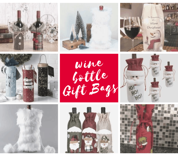 Christmas wine gift bags