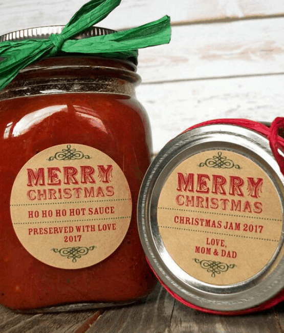 Christmas jar labels