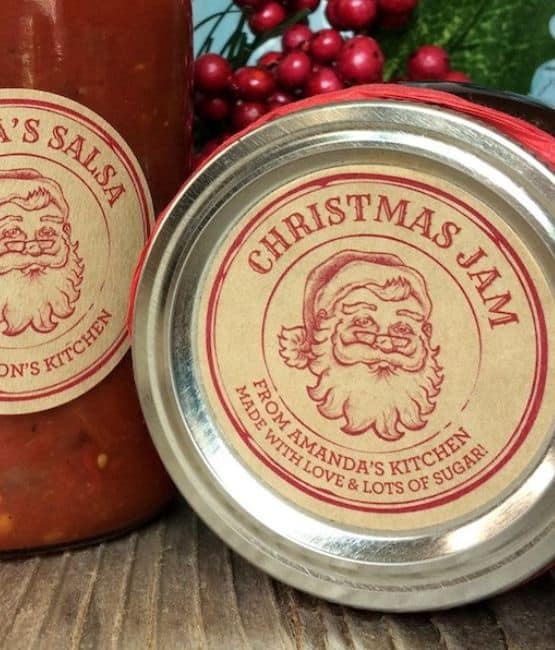 Christmas mason jar labels