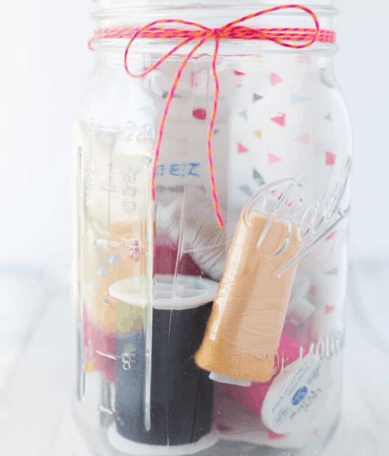 Mason Jar Sewing Kit Gift