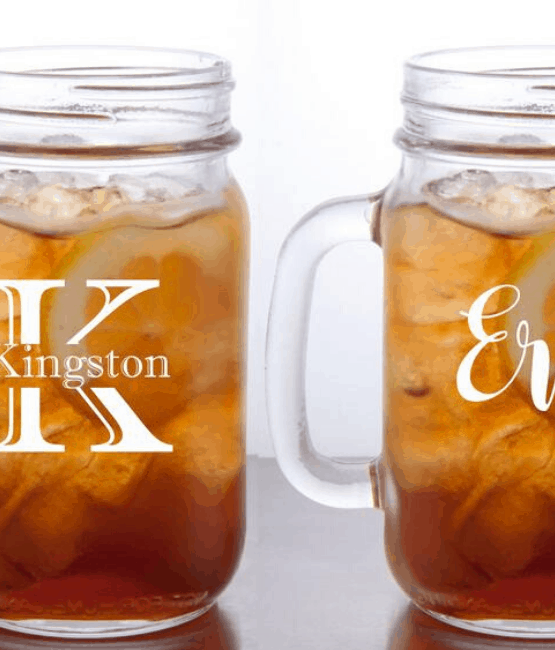 Personalized mason jar mugs