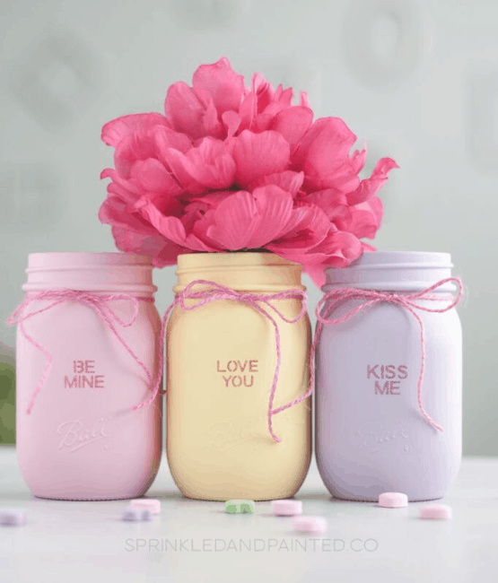 Valentine mason jars