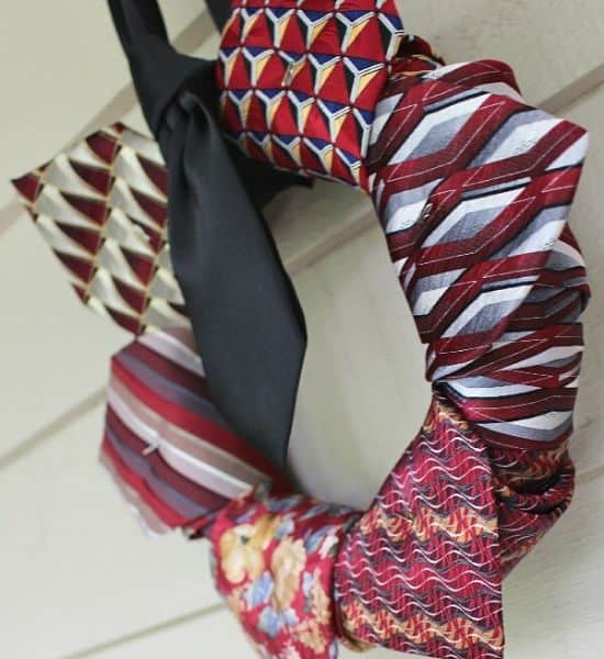 Repurposed Neckties Wreath