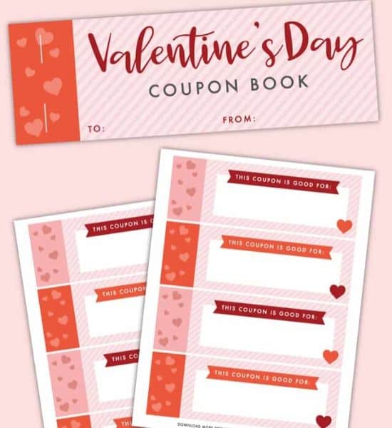 free printable Valentines day coupon book