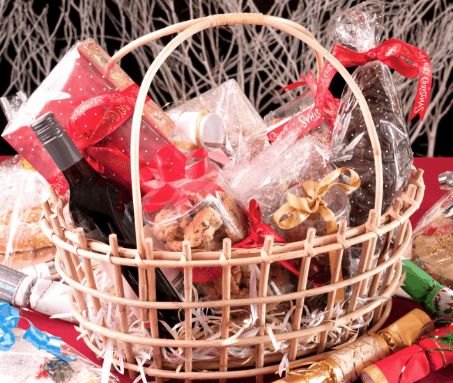 Christmas wine gift baskets