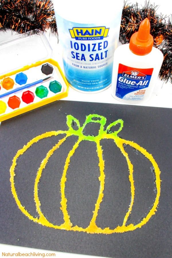 Halloween Pumpkin Salt Painting