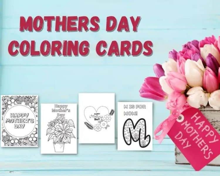 Mothers Day Coloring Cards