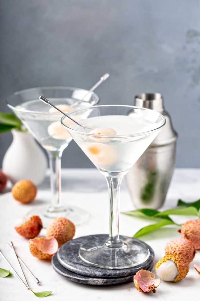 Delicious lychee martini cocktail