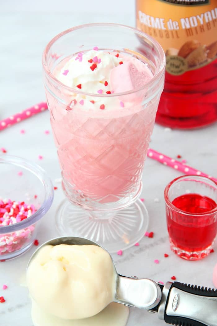 Enjoy the Pink Squirrel dessert cocktail this valentine’s day!