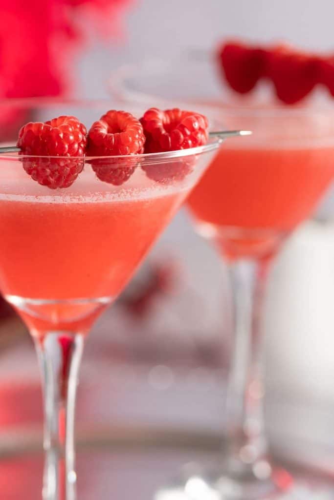 raspberry martini is a deliciously sweet and strong cocktail that is perfect for Valentine’s.