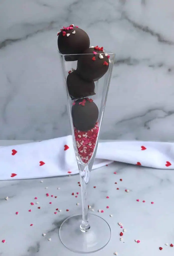 dark chocolate champagne truffles for a sweet dessert