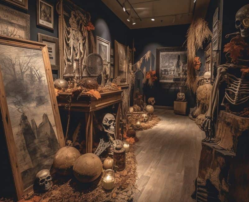 Halloween-themed exhibits