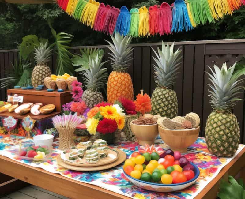 Hawaiian luau-themed graduation party