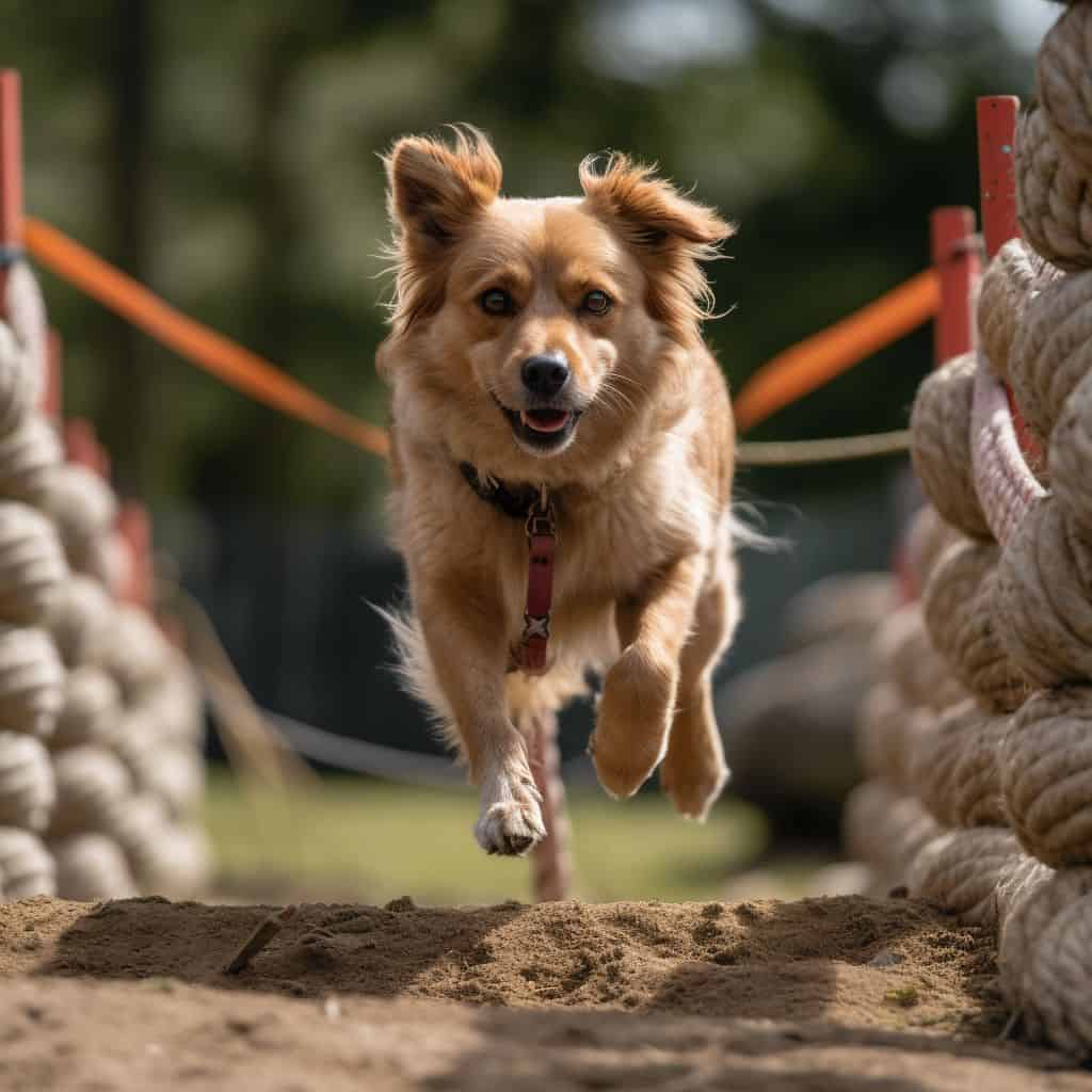 a doggy obstacle course