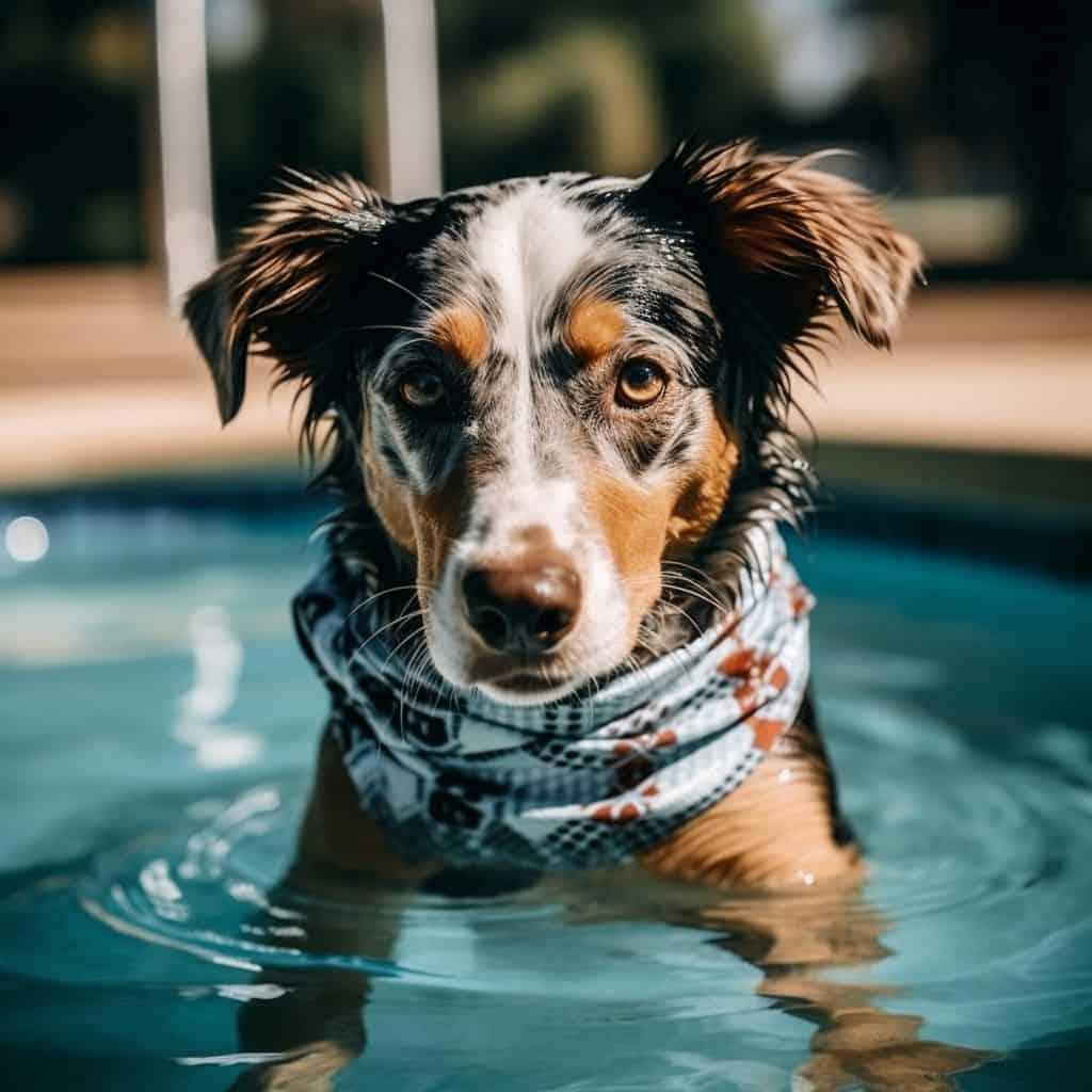 dog swimming