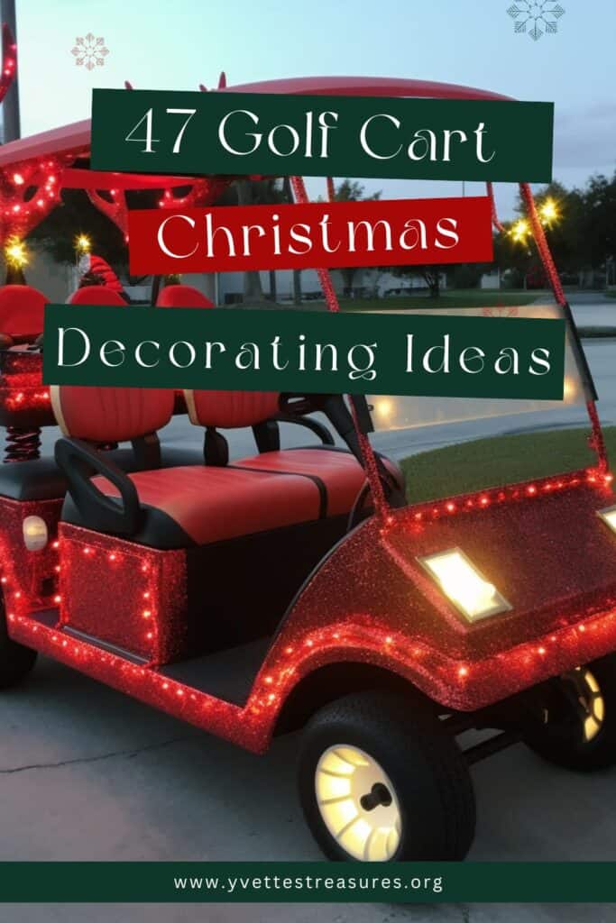 golf cart decorated for Christmas