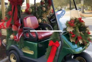 Holiday golf cart decorating