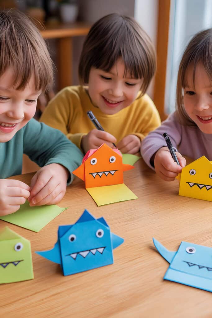 Colorful DIY monster paper crafts for kids, perfect for creative gifts and fun activities from Yvette's Treasures.